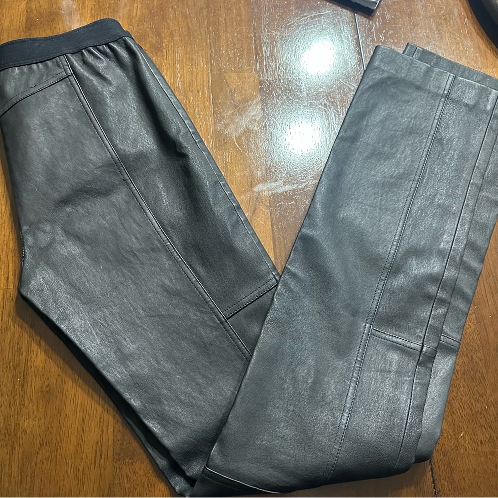 Halston Heritage Black Leather Pants